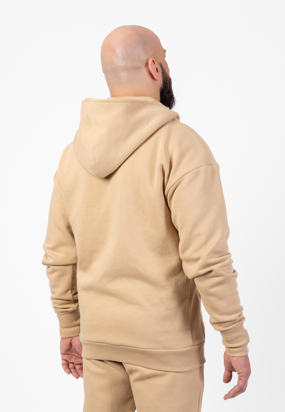 bluza męska z kapturem beżowa