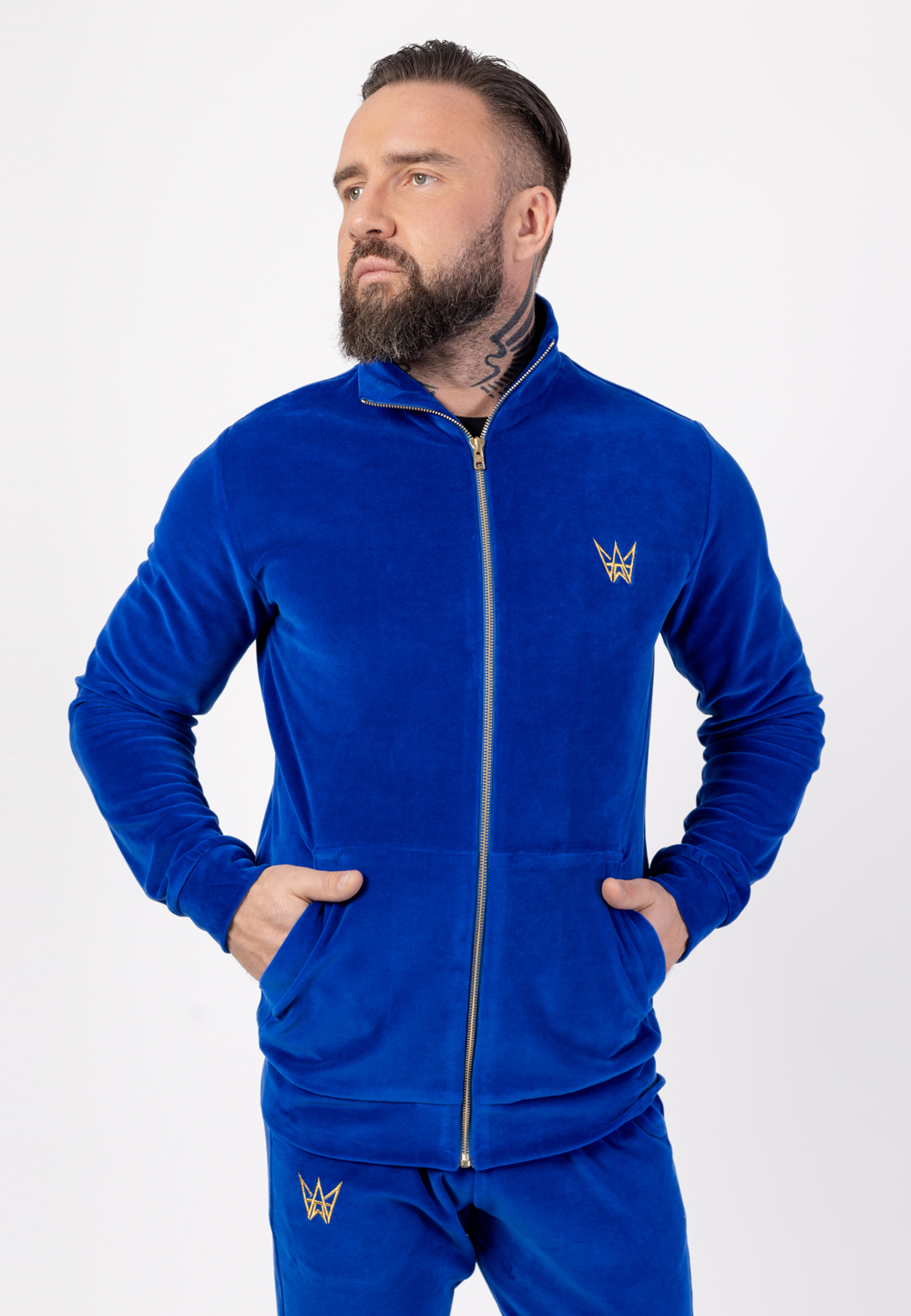 bluza męska rozpinana niebieska