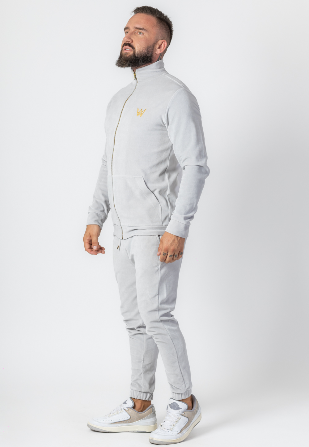 bluza męska jasnoszary welur