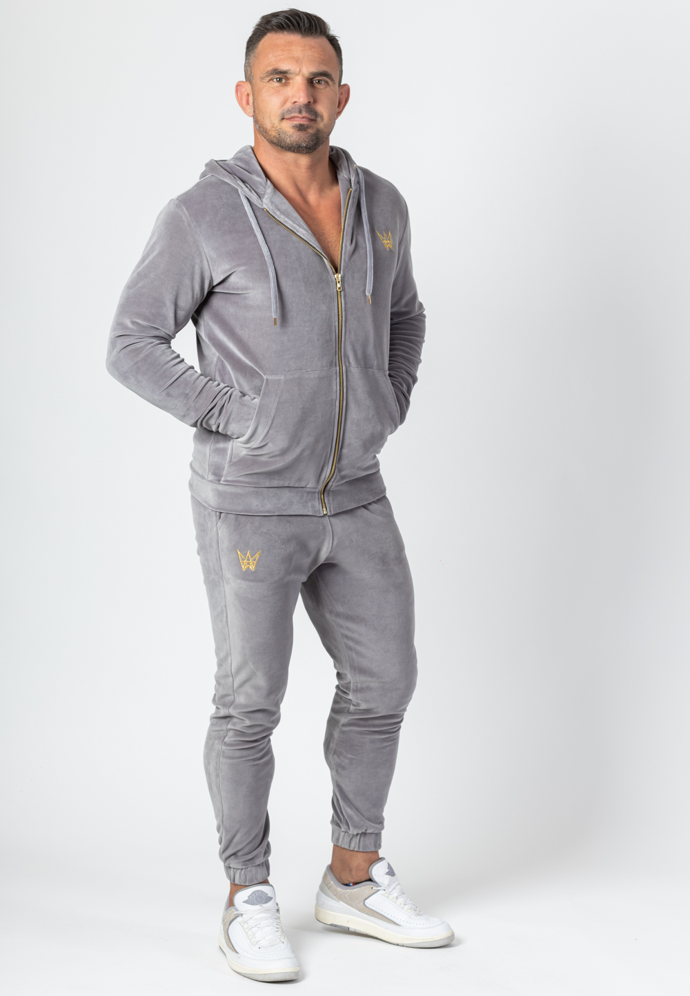 szara bluza z kapturem meska