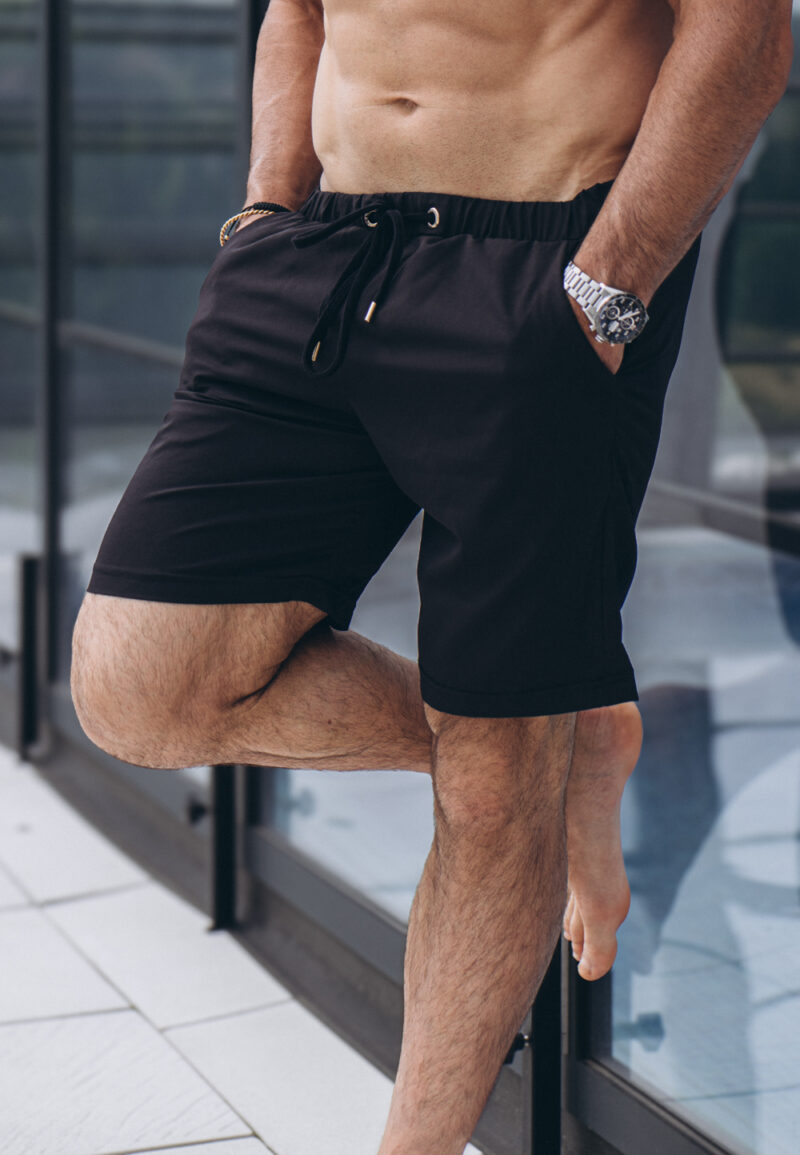 Kąpielówki Długie Czarne - Korona Mosiądz