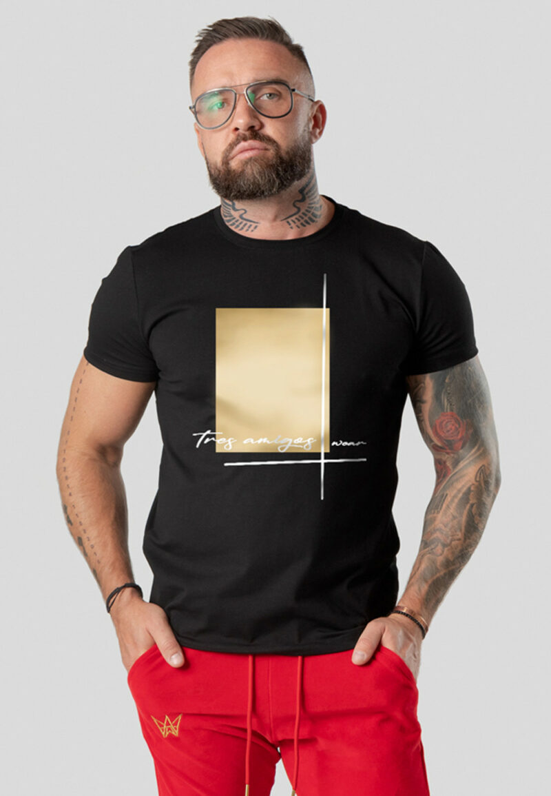 Koszulka Krótka Paco Slim Fit Art - Czarna