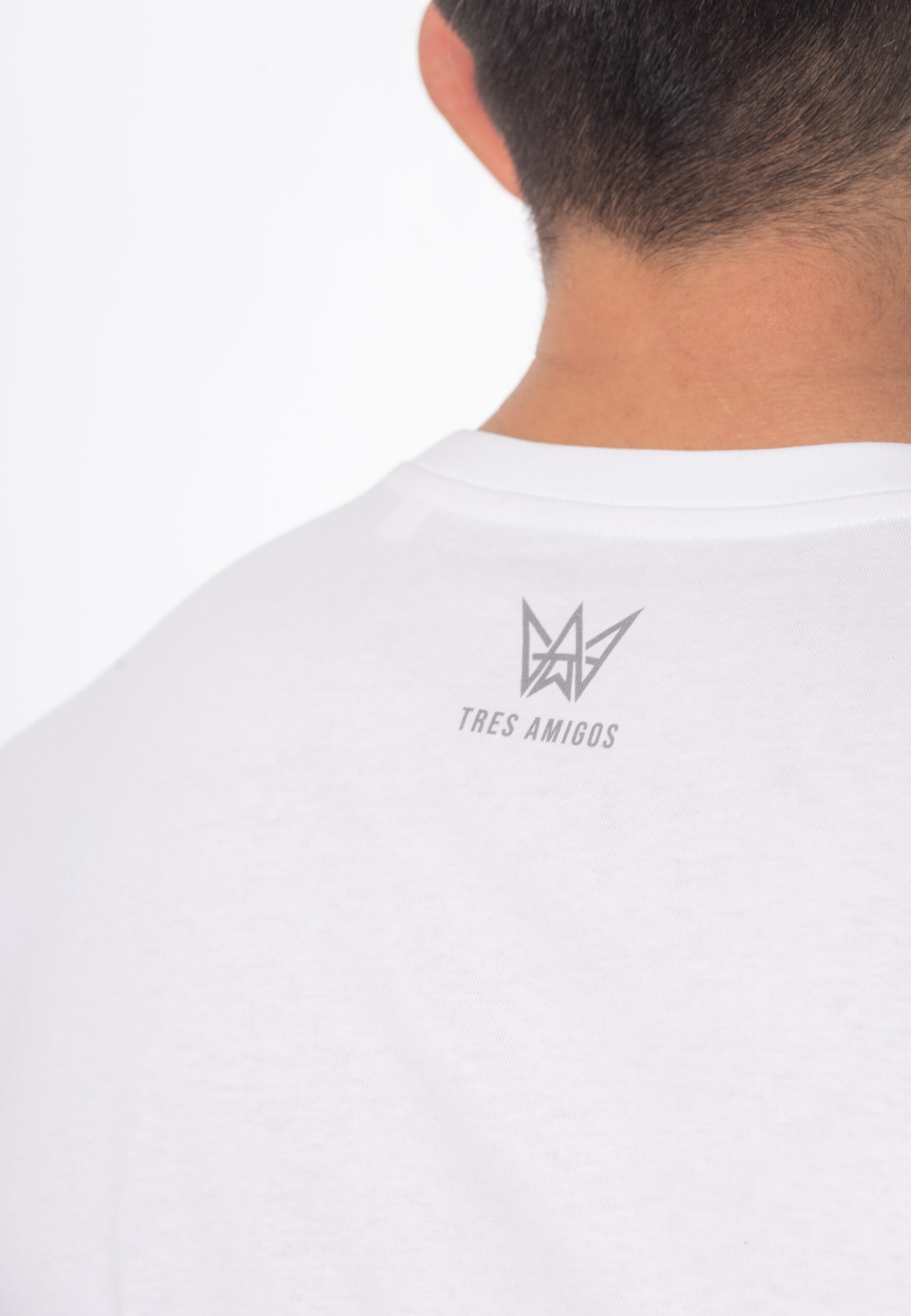 Koszulka Basic Slim Fit Classic TA Logo - Biało-Szara 4 Koszulka Basic Slim Fit Classic TA Logo - Biało-Szara