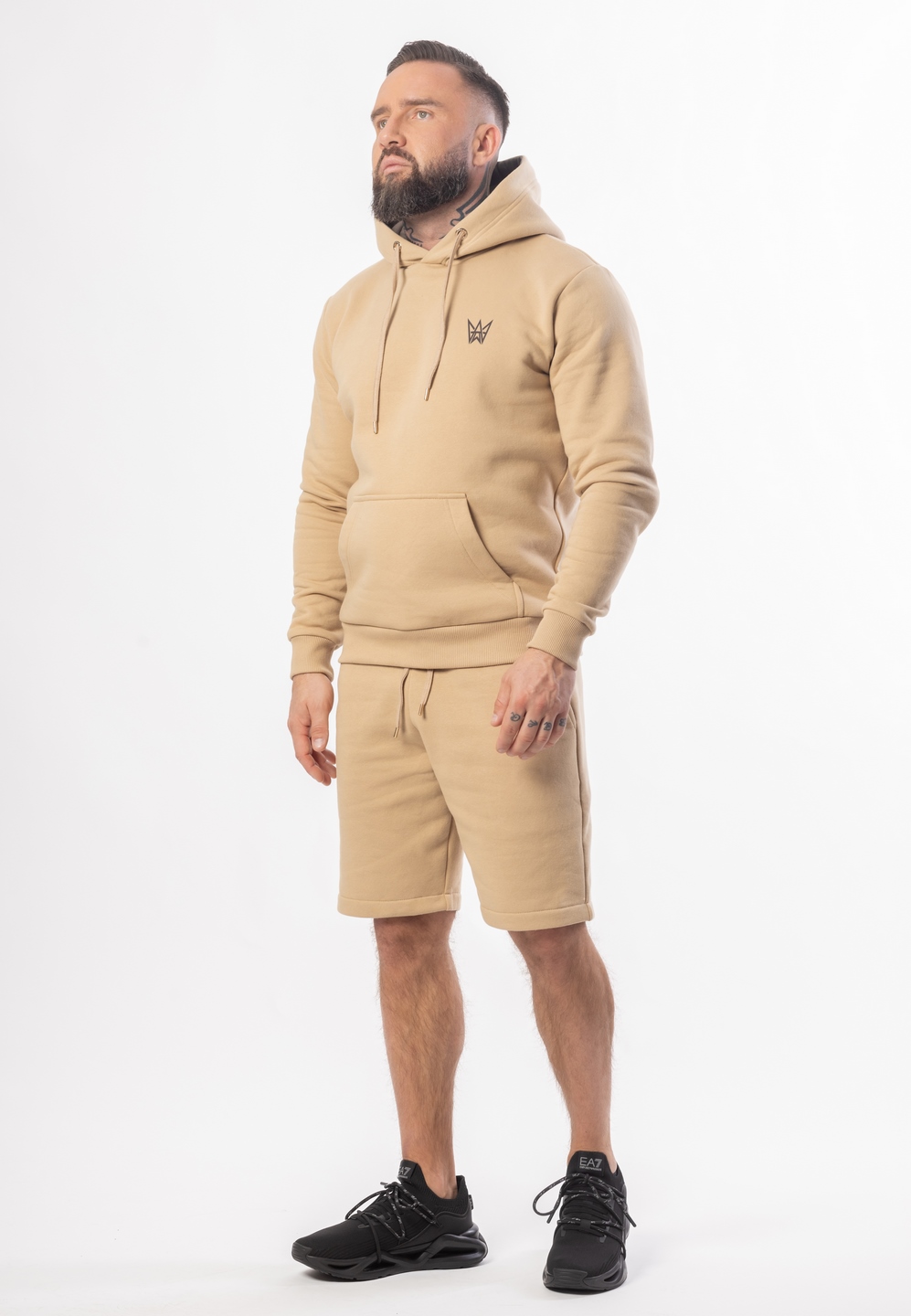 Bluza Z Kapturem Grizzly Bawełniana Gruba - Beżowo-Brązowa 4 Bluza Z Kapturem Grizzly Bawełniana Gruba - Beżowo-Brązowa