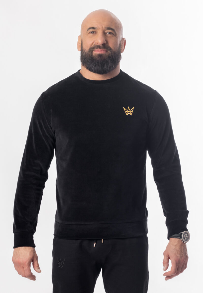 Bluza Bez Kaptura Welurowa Czarna