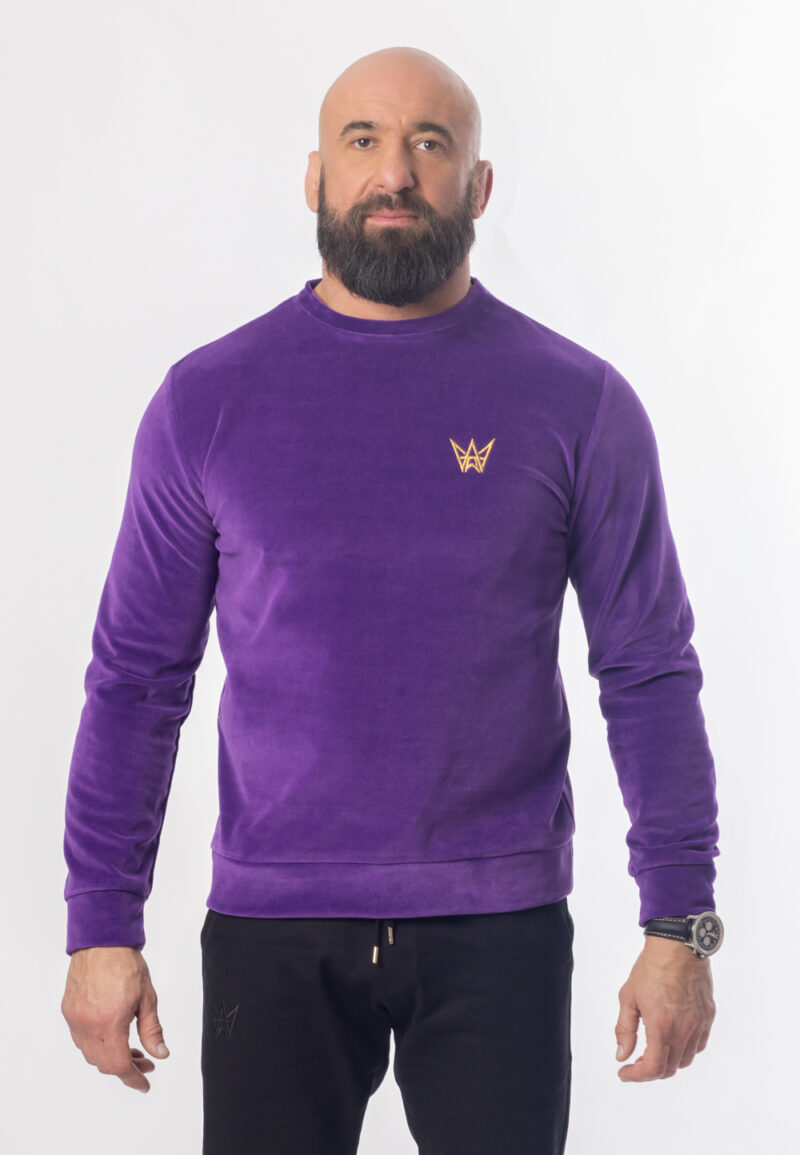 Bluza Bez Kaptura Welurowa Fioletowa 31 Grizzly