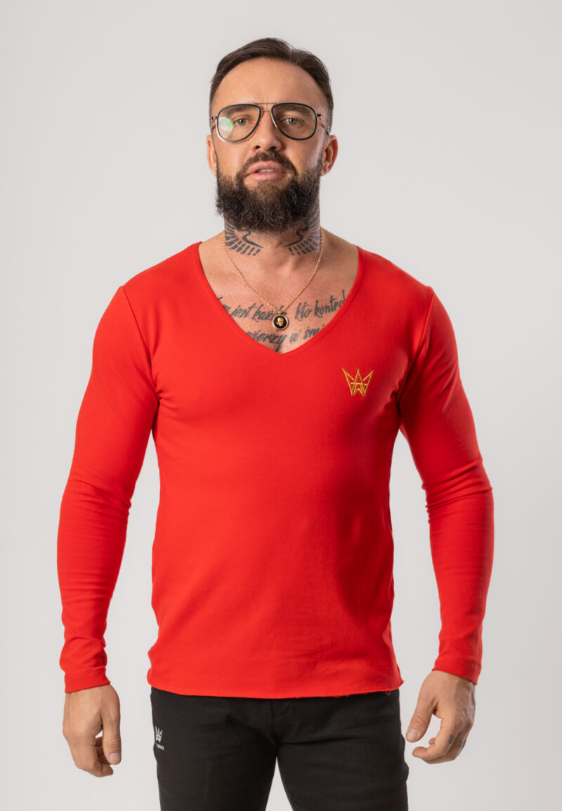 Longsleeve Deepneck Urban Motion - Czerwony