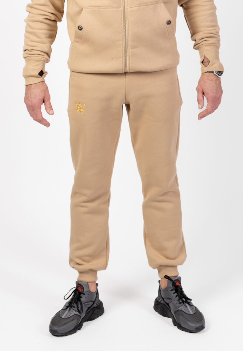 Spodnie Dresowe Oversize Grizzly Bawełniane Beżowe