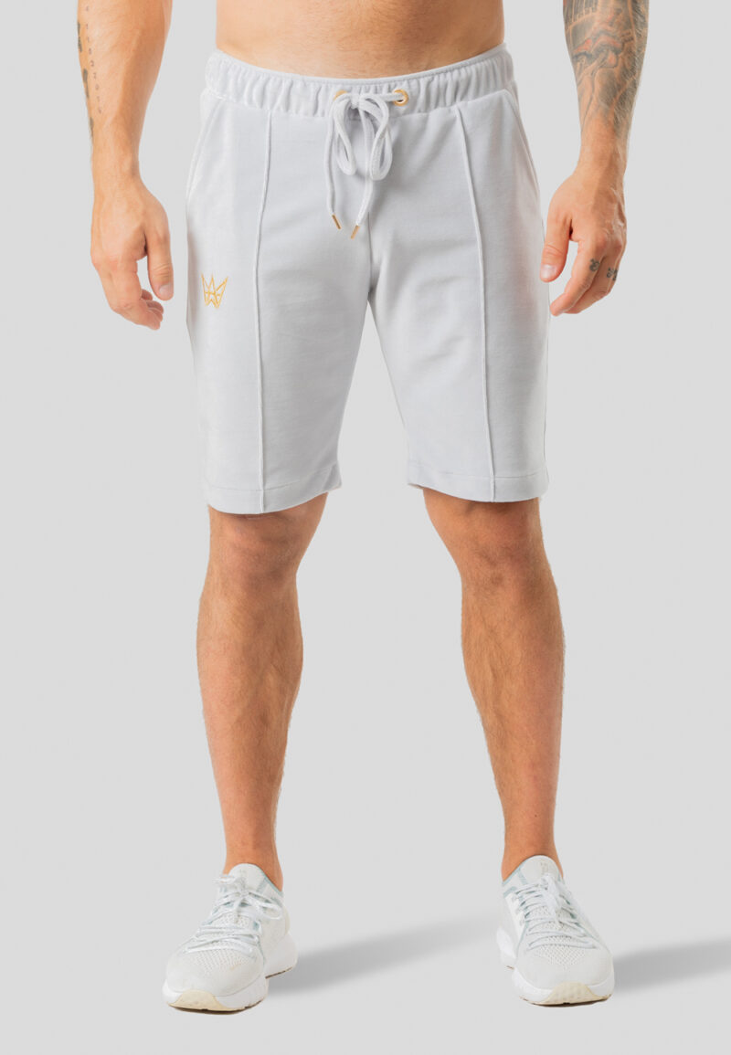 Krótkie Spodenki Dresowe Kantka Welurowe Jasnoszare