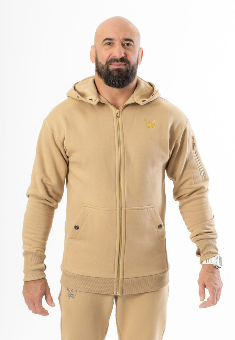 Bluza/Kurtka Rozsuwana Z Kapturem Oversize 2w1 Grizzly Beżowa