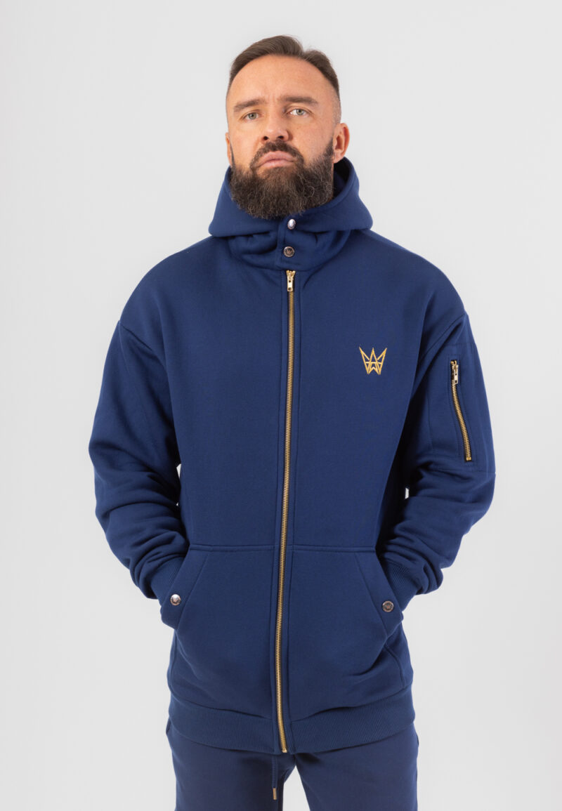 Bluza/Kurtka Rozsuwana Z Kapturem Oversize 2w1 Grizzly Granatowa