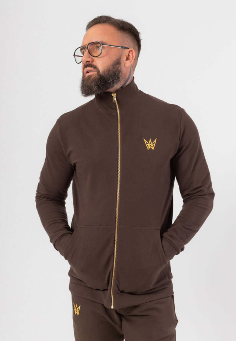 Bluza Rozsuwana Z Golfem Urban Motion - Czekoladowa