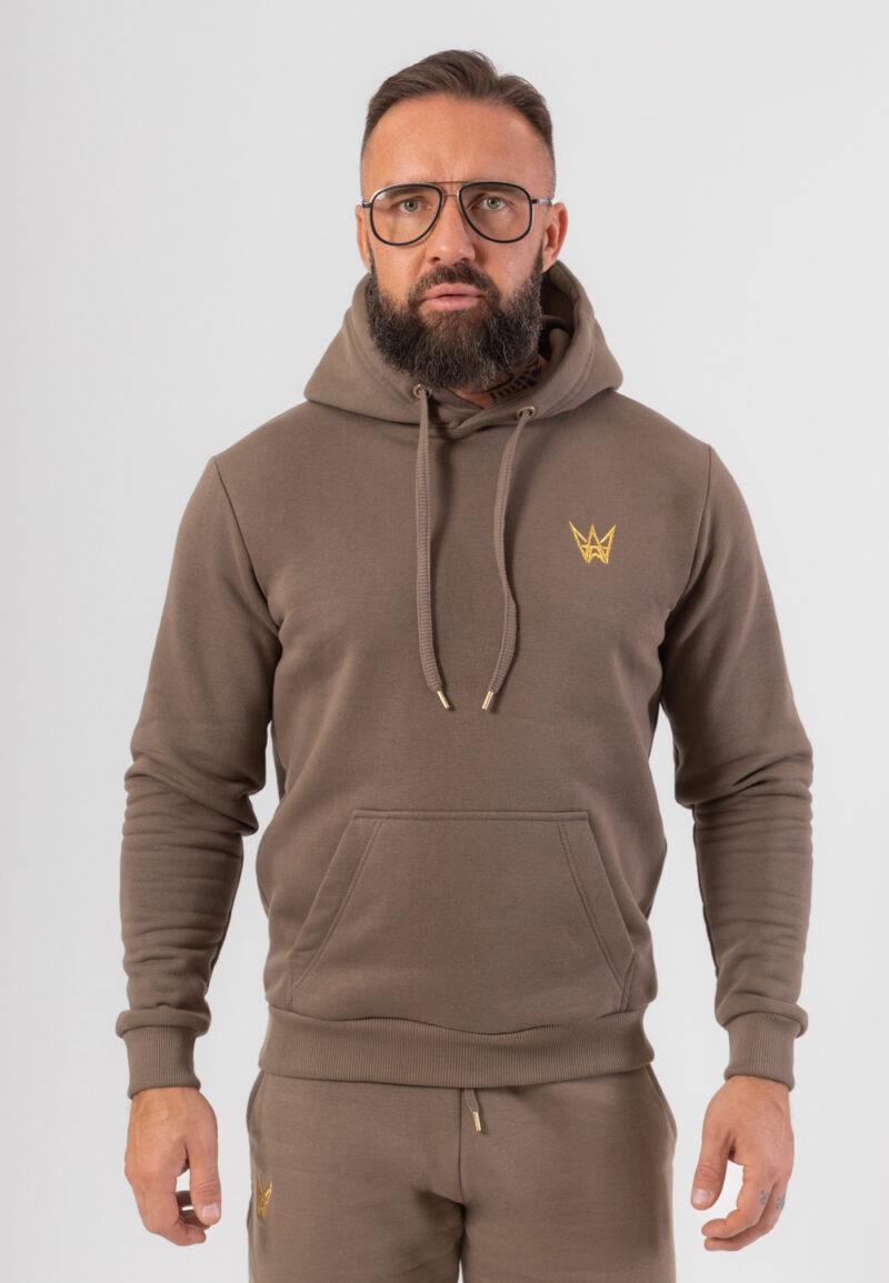 Bluza Z Kapturem Grizzly Bawełniana Gruba - Brązowa
