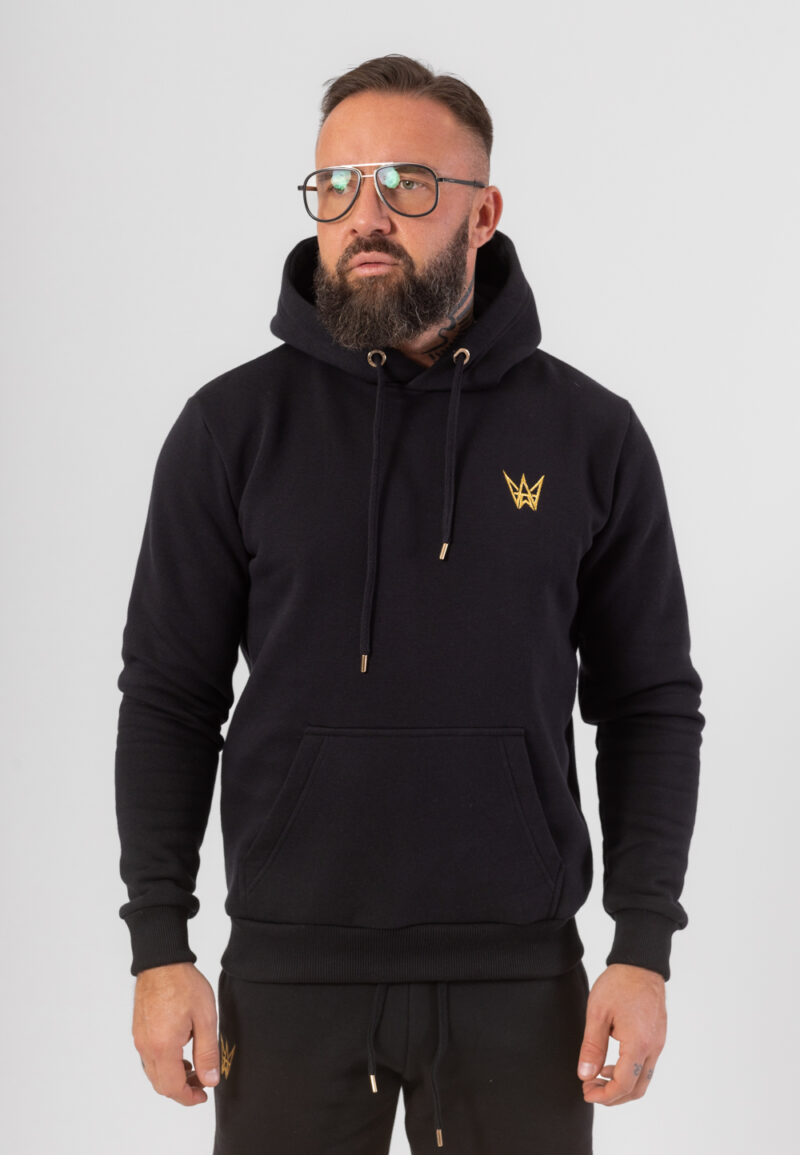 Bluza Z Kapturem Grizzly Bawełniana Gruba - Czarna