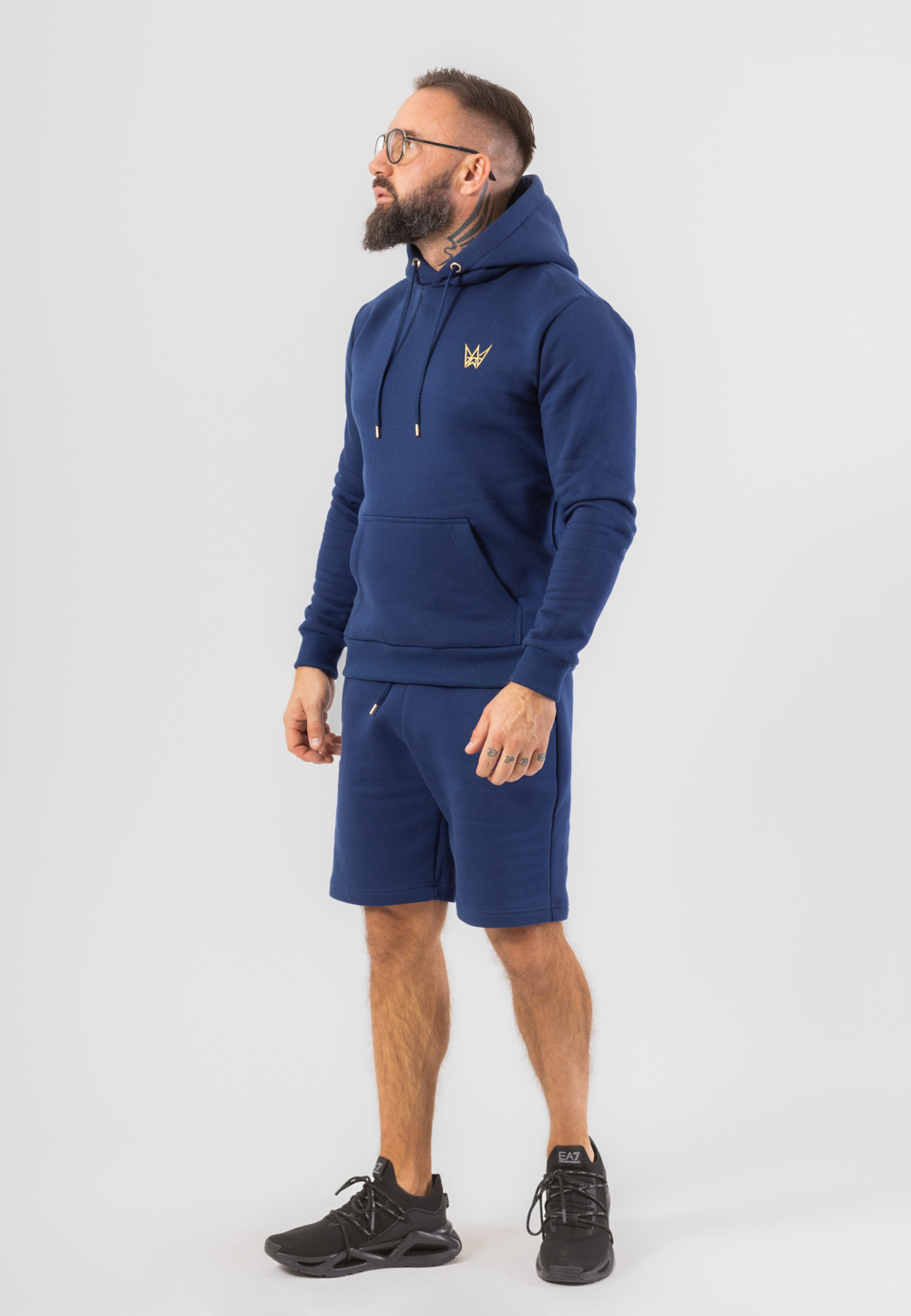 Bluza Z Kapturem Grizzly Bawełniana Gruba - Granatowa 4 Bluza Z Kapturem Grizzly Bawełniana Gruba - Granatowa
