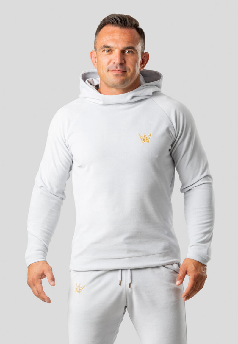 Bluza Z Kapturem Welurowa Jasnoszara