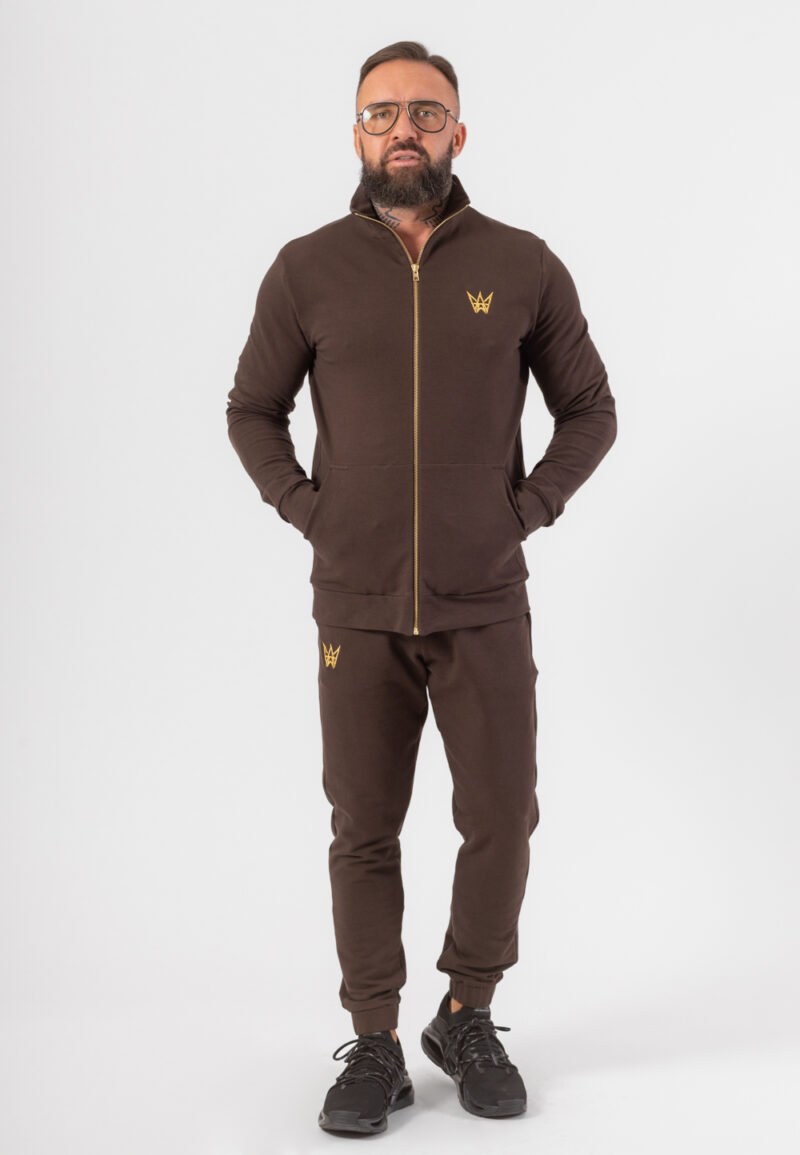 Komplet Bluza Rozsuwana Z Golfem I Spodnie Urban Motion Czekoladowy 28 Muślin | Gold & Silver