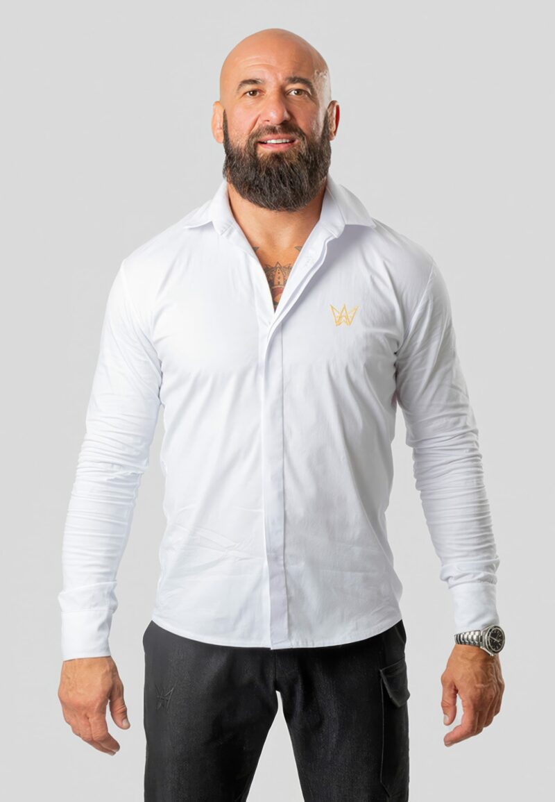 Koszula Długi Rękaw Bawełniana Biała - Złota Korona