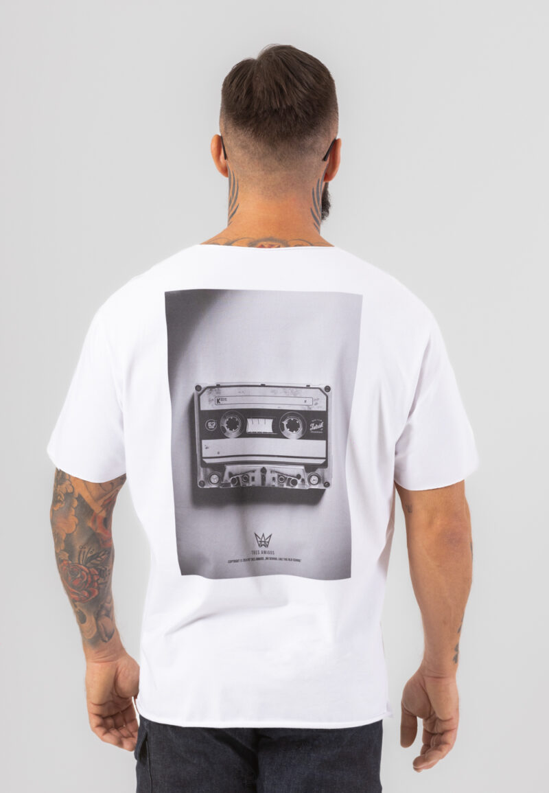 Koszulka Krótka Oversize Print CLASSIC TAPE - Biała