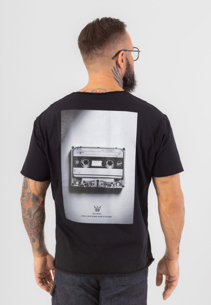 Koszulka Krótka Oversize Print CLASSIC TAPE - Czarna