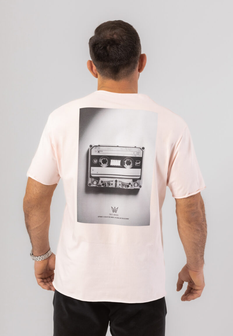 Koszulka Krótka Oversize Print CLASSIC TAPE - Różowa