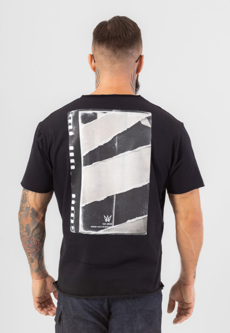 Koszulka Krótka Oversize Print VHS - Czarna
