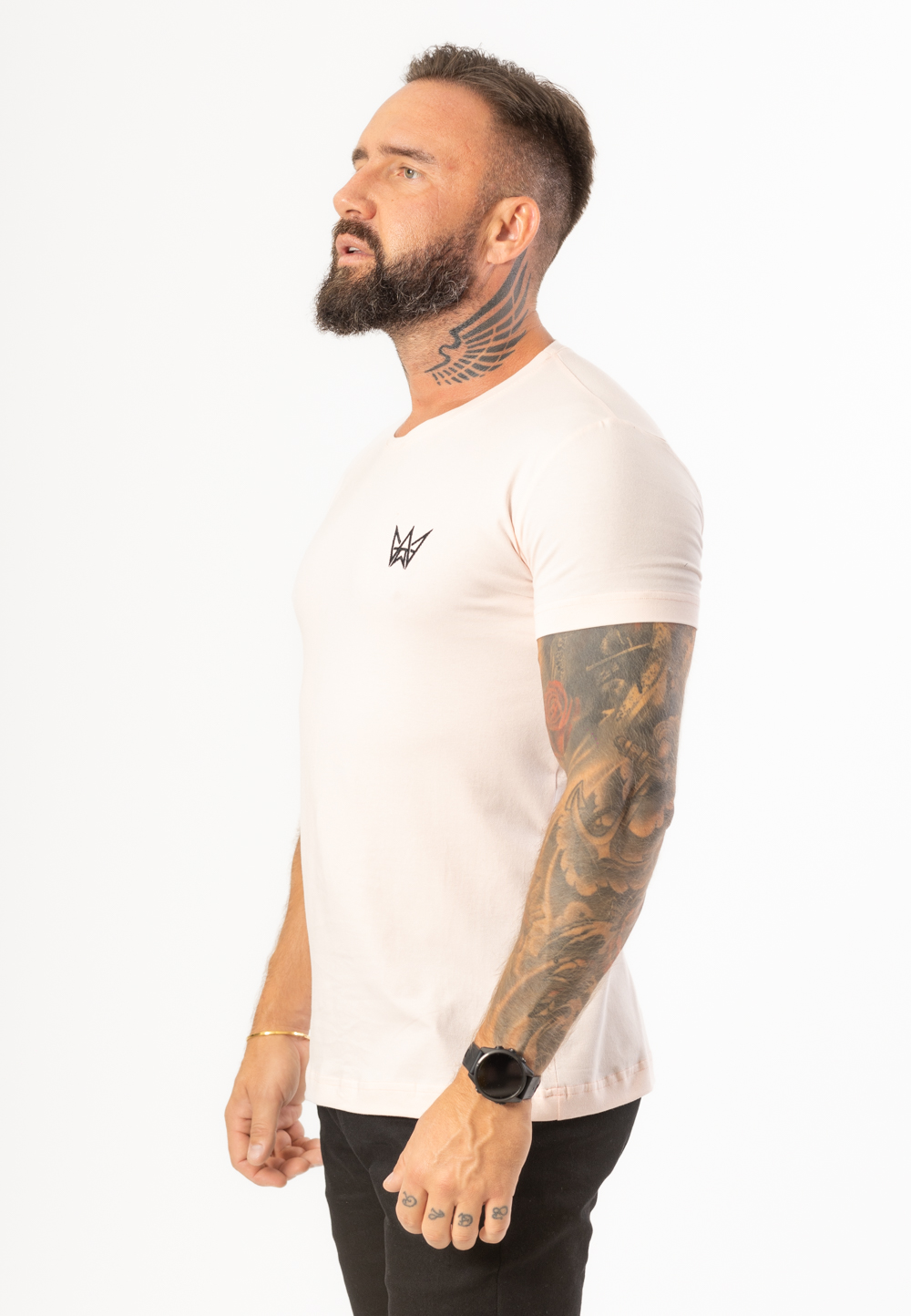 Koszulka Krótka Paco Slim Fit Różowa - Czarna Korona 4 Koszulka Krótka Paco Slim Fit Różowa - Czarna Korona