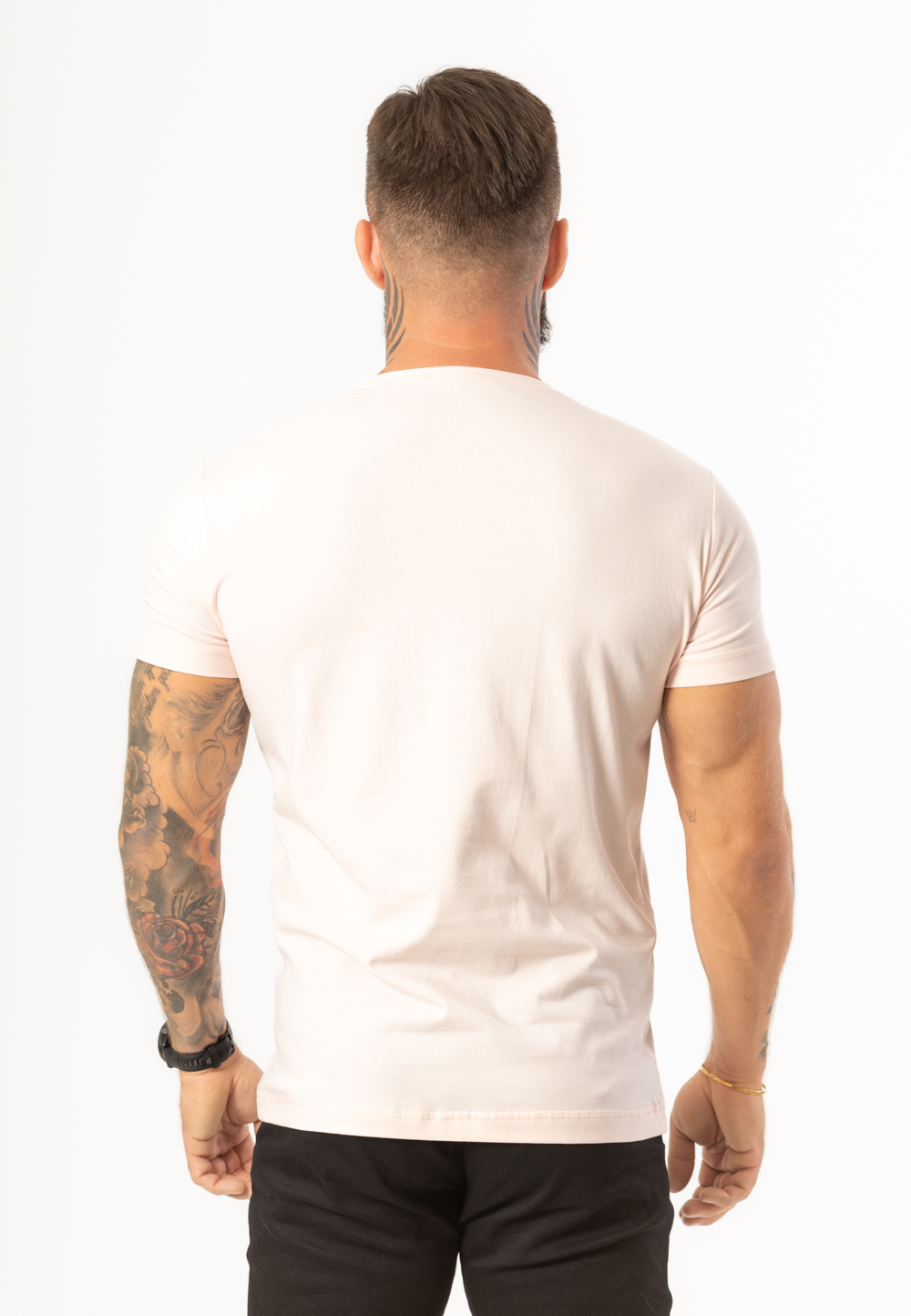 Koszulka Krótka Paco Slim Fit Różowa - Czarna Korona 5 Koszulka Krótka Paco Slim Fit Różowa - Czarna Korona