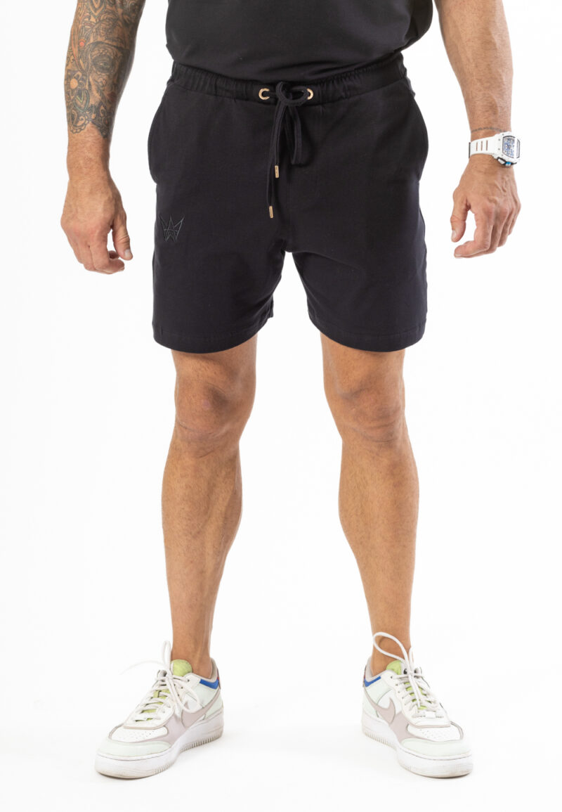 Krótkie Spodenki Oversize Czarne - Czarny Haft