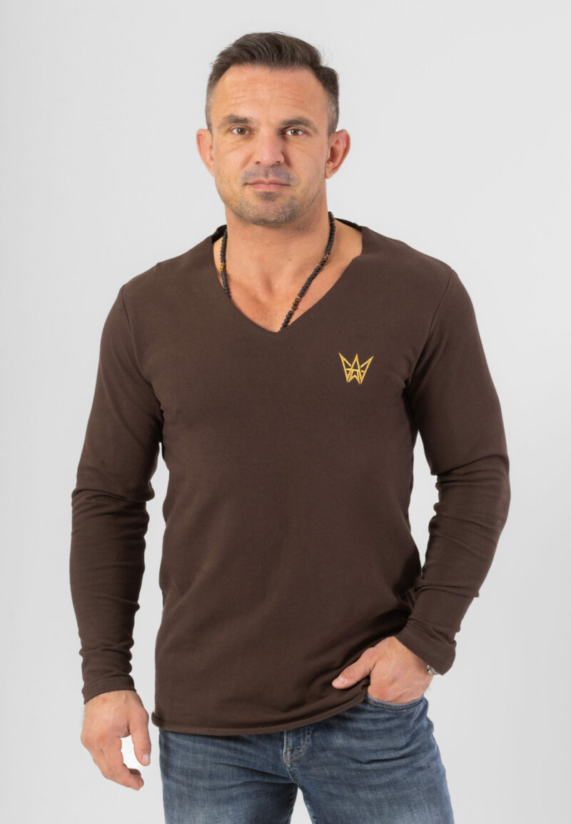 Longsleeve Deepneck Urban Motion - Czekoladowy