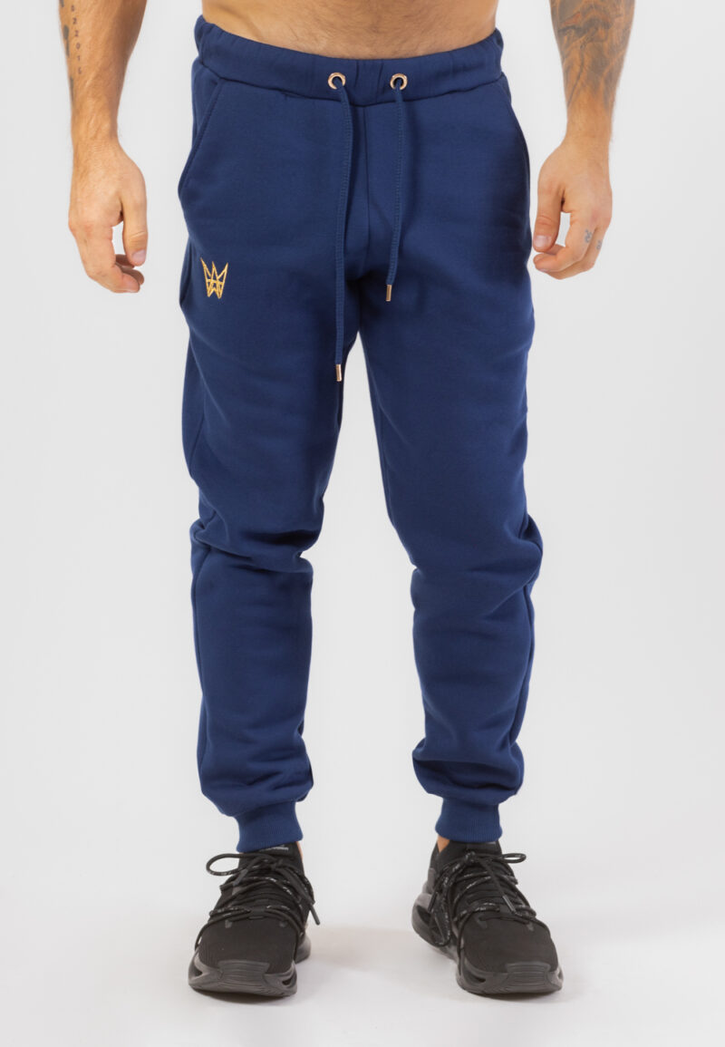 Spodnie Dresowe Oversize Grizzly Bawełniane Granatowe