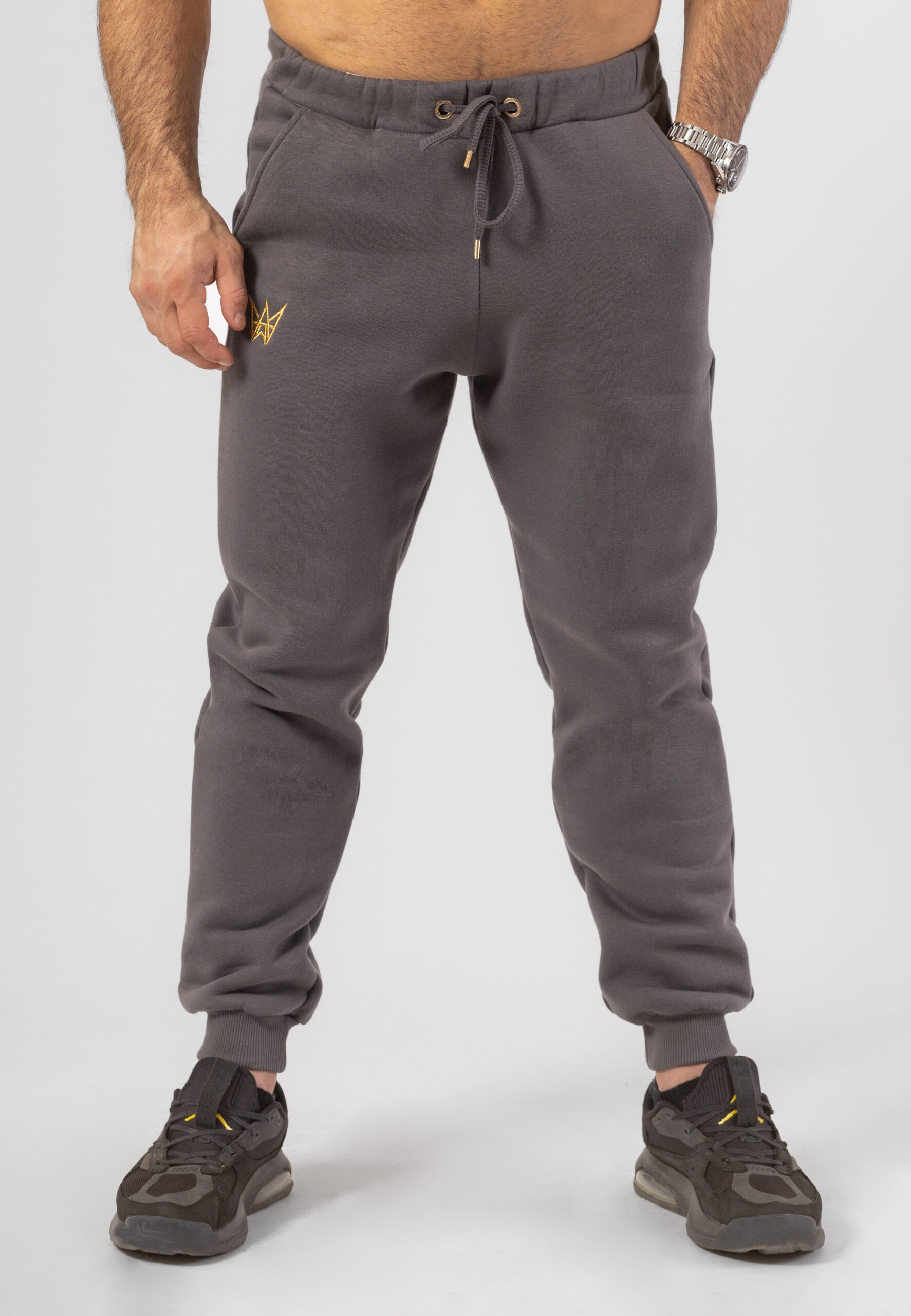 Spodnie Dresowe Oversize Grizzly Bawełniane Szare 1 Spodnie Dresowe Oversize Grizzly Bawełniane Szare