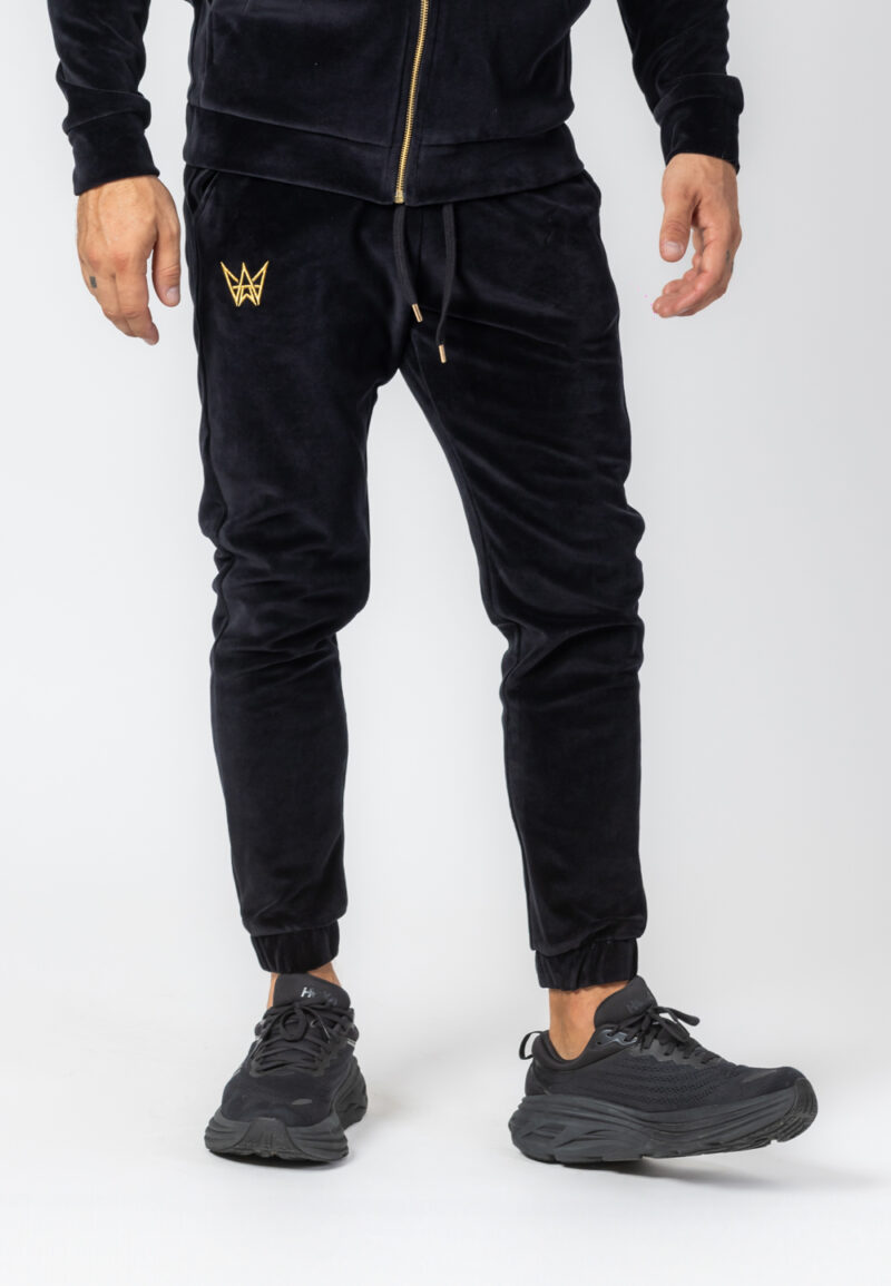 Spodnie Dresowe Welurowe Czarne
