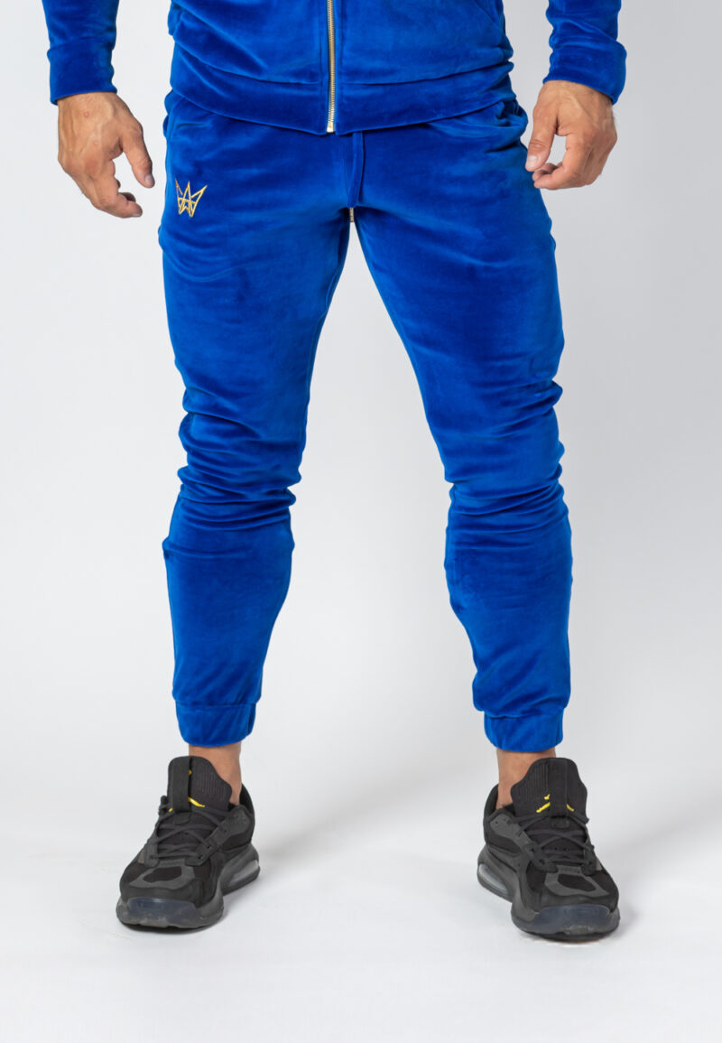 Spodnie Dresowe Welurowe Niebieskie