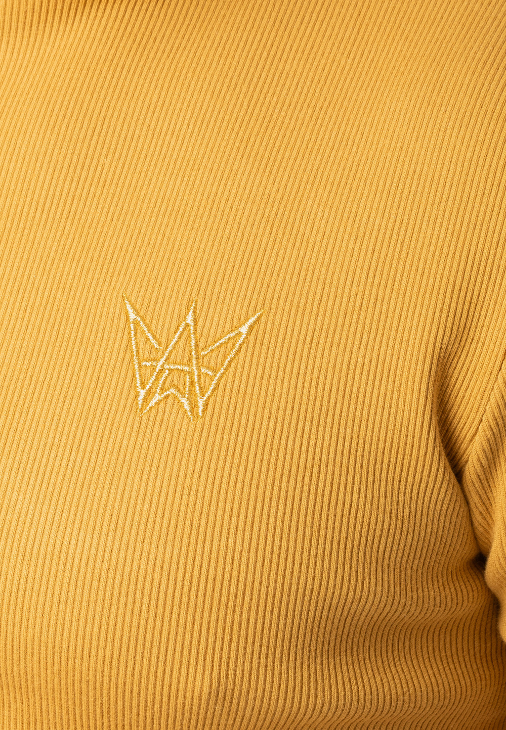 Sweter Golf Z Długim Rękawem Prążkowany Musztardowy 5 Sweter Golf Z Długim Rękawem Prążkowany Musztardowy