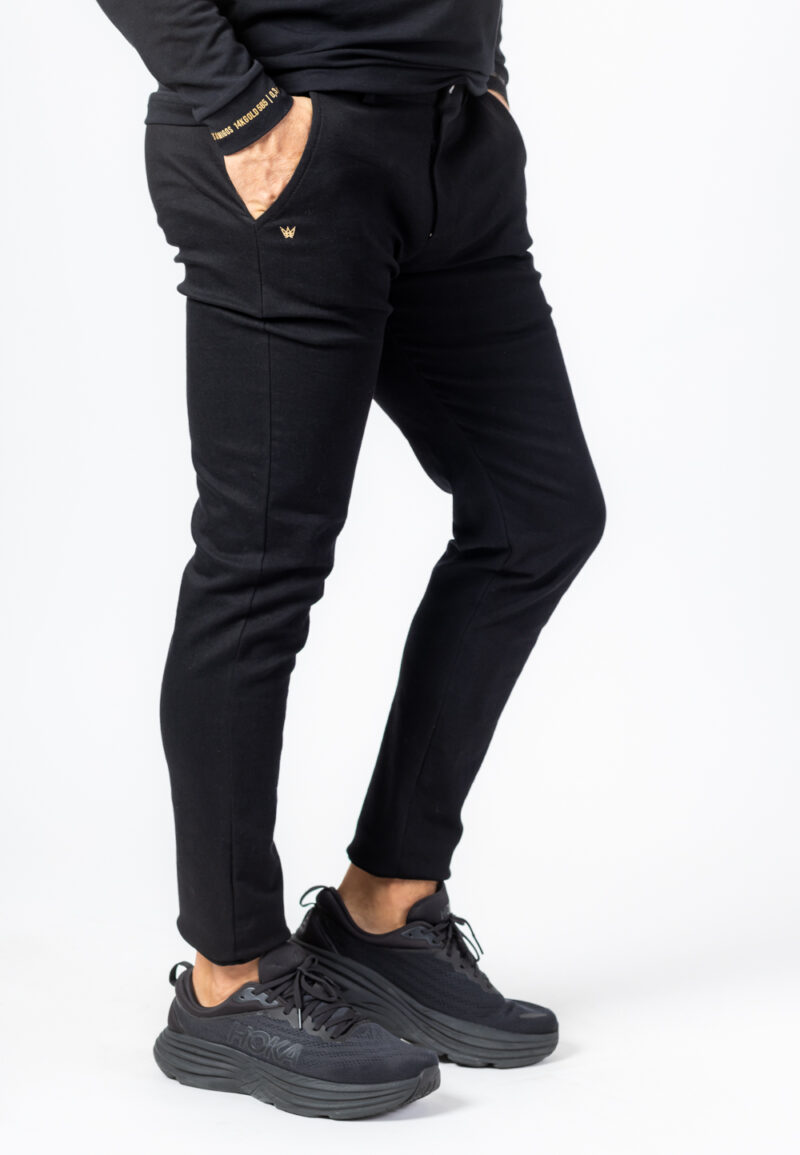 Spodnie Chinos Jeansowe Elastyczne Czarne - Korona Mosiądz Pozłacany