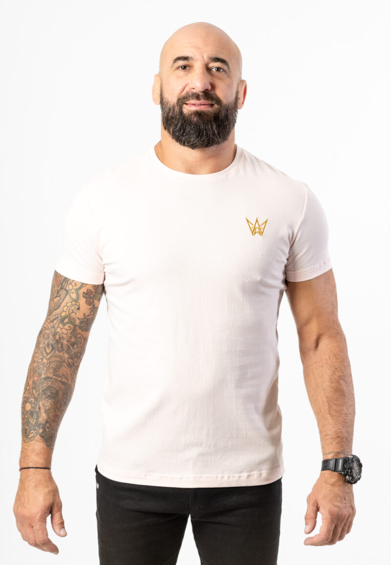Koszulka Krótka Paco Slim Fit Różowa - Złota Korona