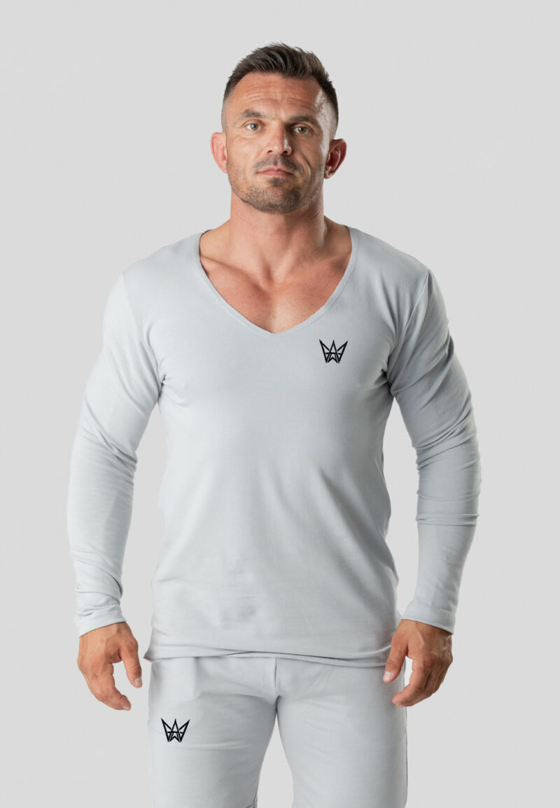 Longsleeve Deepneck Urban Motion - Jasnoszary