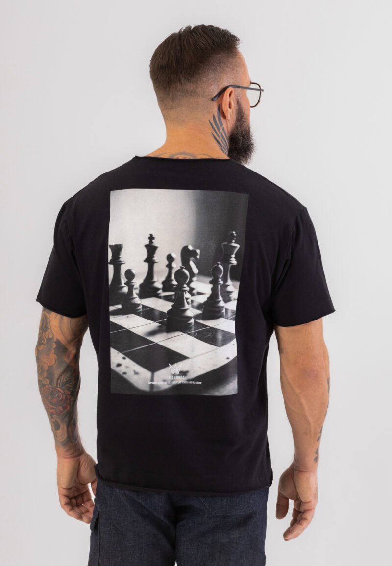 Koszulka Krótka Oversize Print CHESS - Czarna