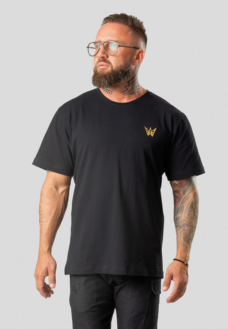 Koszulka Krótka Oversize Czarna - Złota Korona