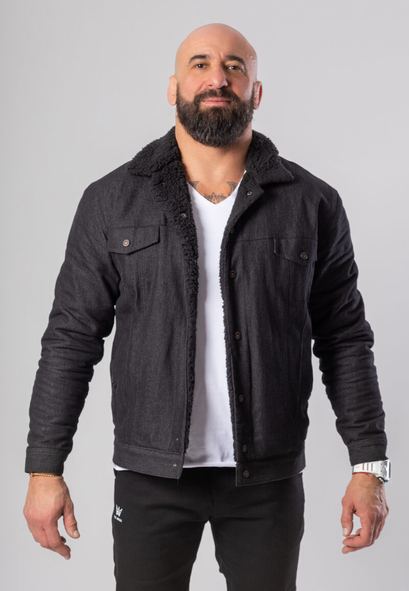 Kurtka Jeansowa Ocieplana - Czarna